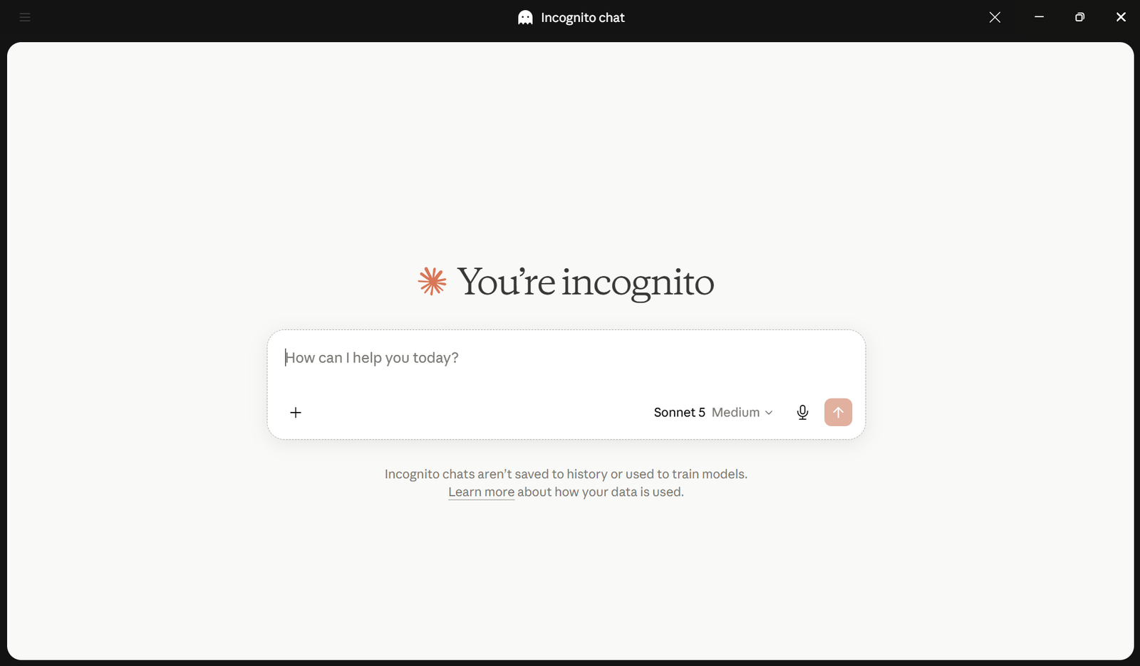 Claude — Incognito mode